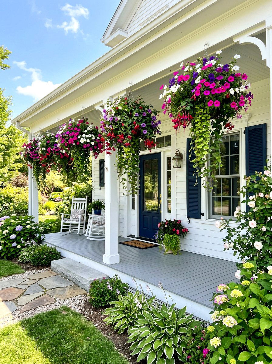 Hanging flower baskets - 30 sensory garden ideas