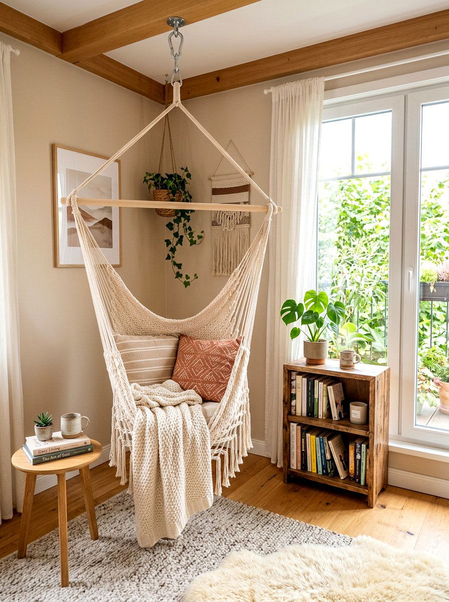 Hanging hammock chair - 30 sensory playroom ideas
