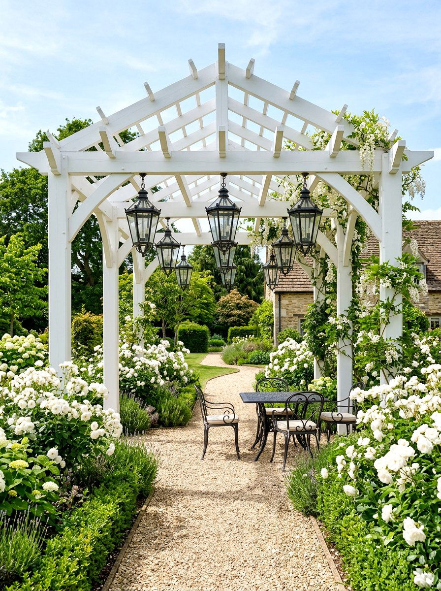 Hanging lantern pergola - 30 pergola lighting ideas
