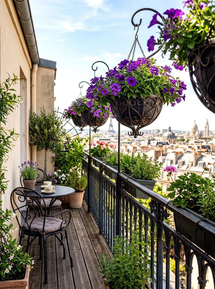 Hanging planter balcony - 30 sustainable home decor ideas
