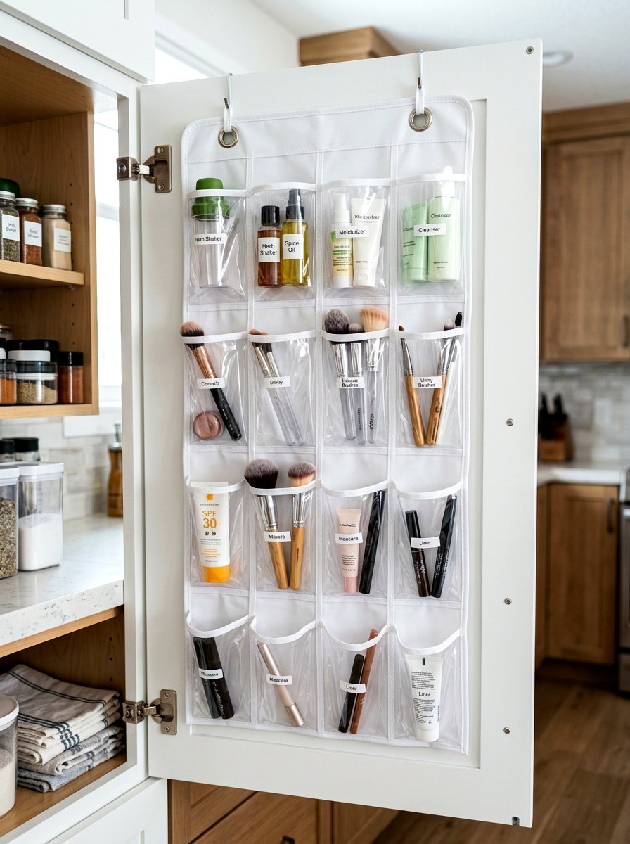 Hanging pocket organizer - 30 under sink bathroom storage ideas
