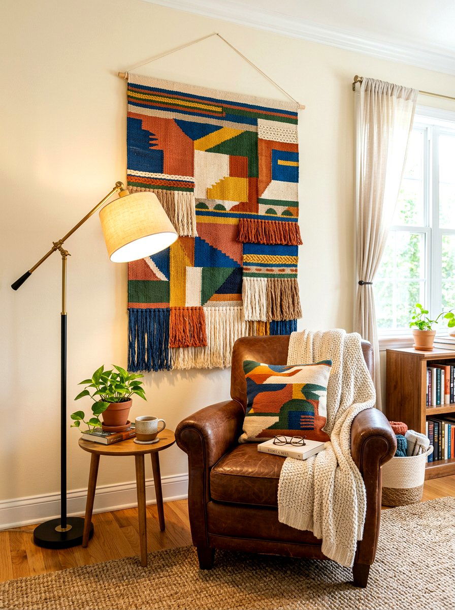 Hanging textile tapestry - 30 empty wall ideas