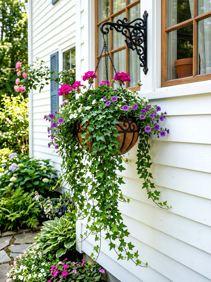 Hanging window planter - 30 front window planter ideas
