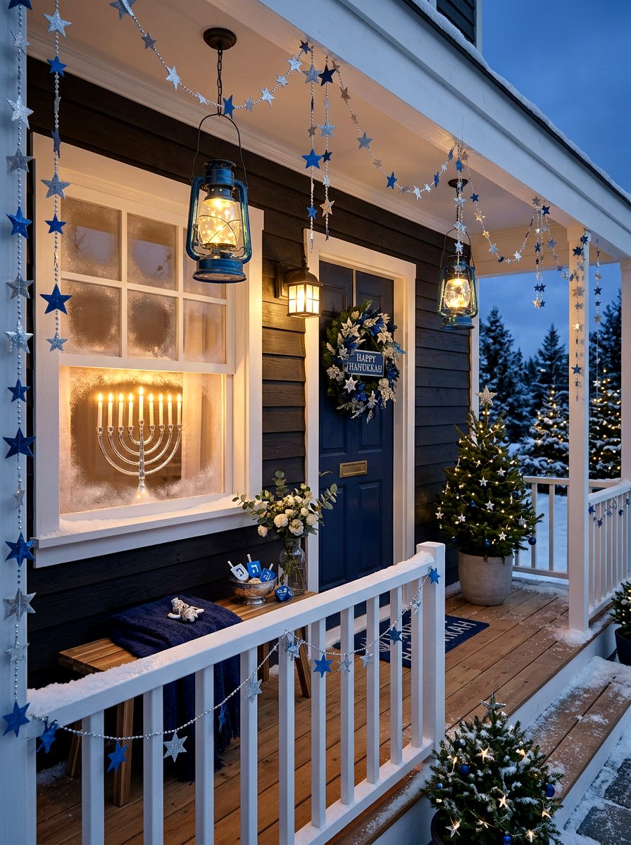 Hanukkah Porch Decor - 30 holiday porch decor ideas