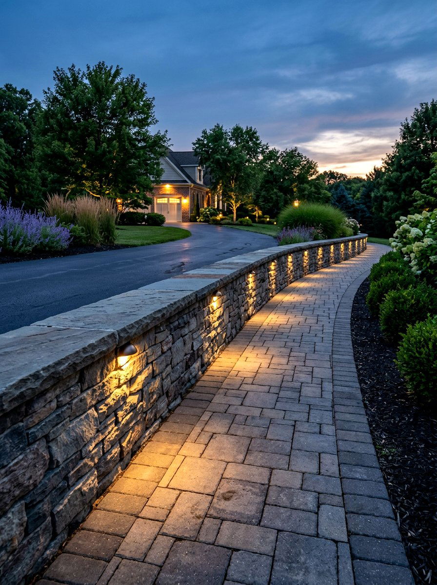 Hardscape Retaining Wall Lights - 30 driveway lighting ideas