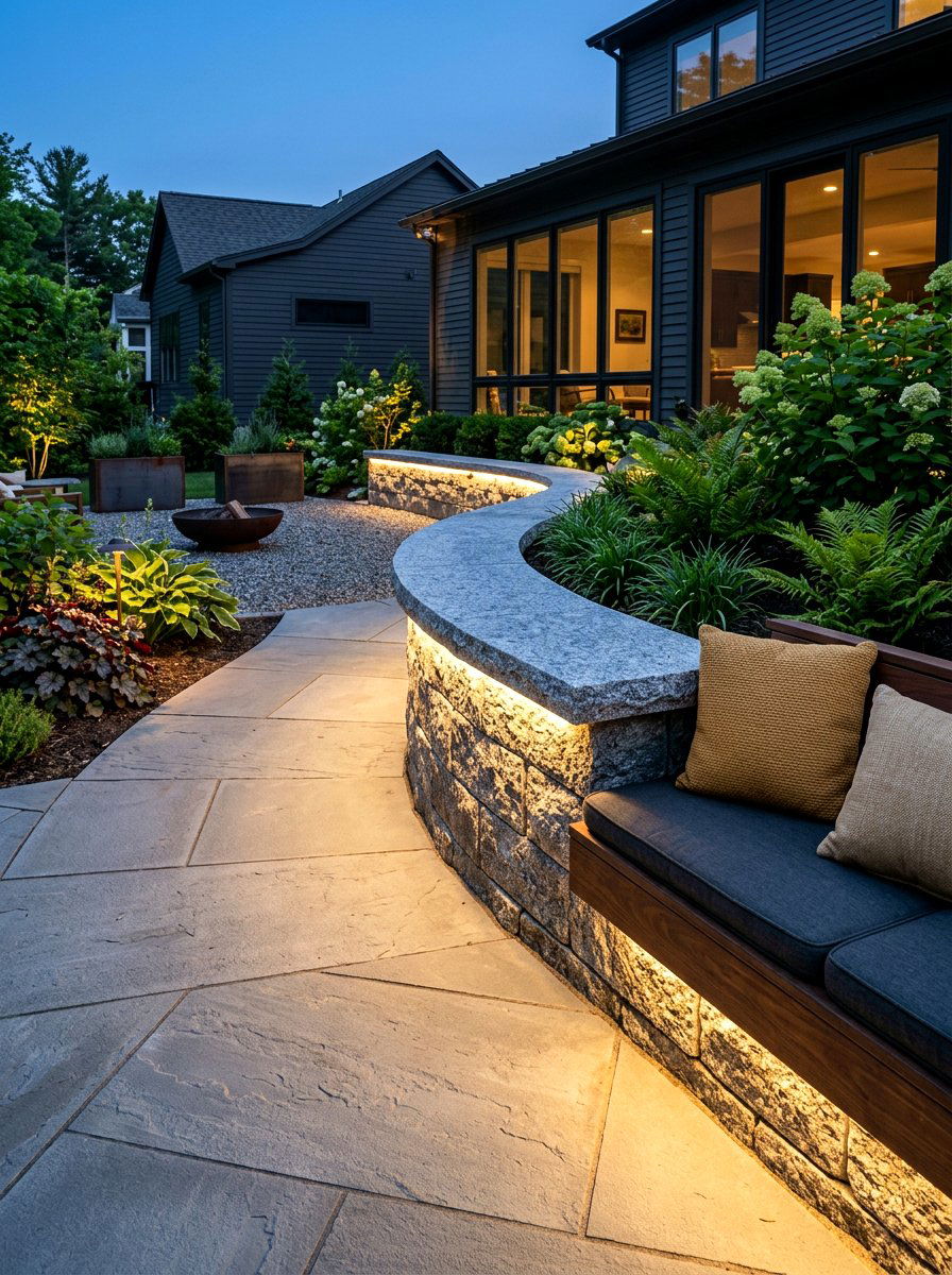 Hardscape lip light - 30 landscape lighting ideas