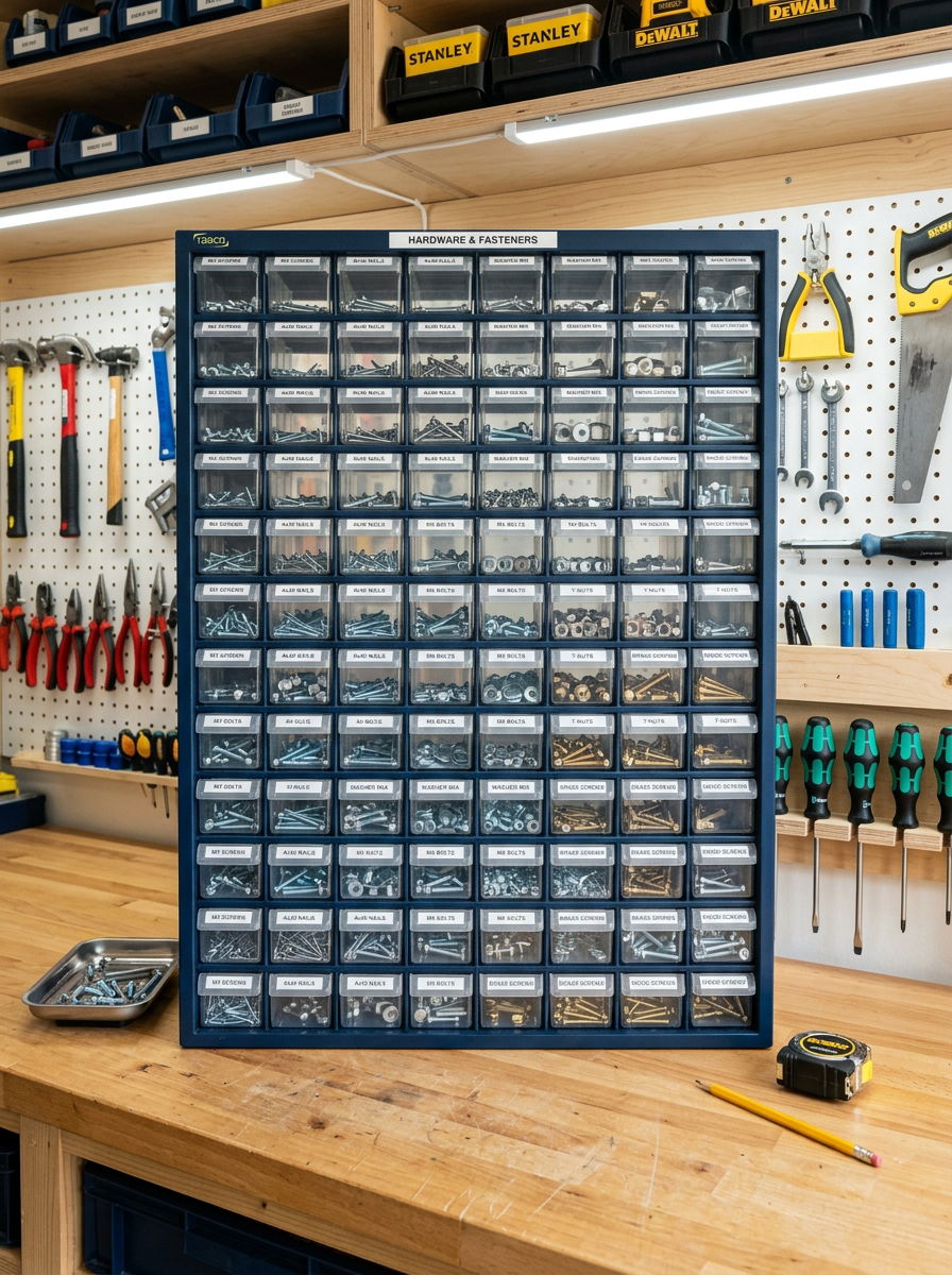 Hardware Small Parts Cabinet - 30 shed organization ideas