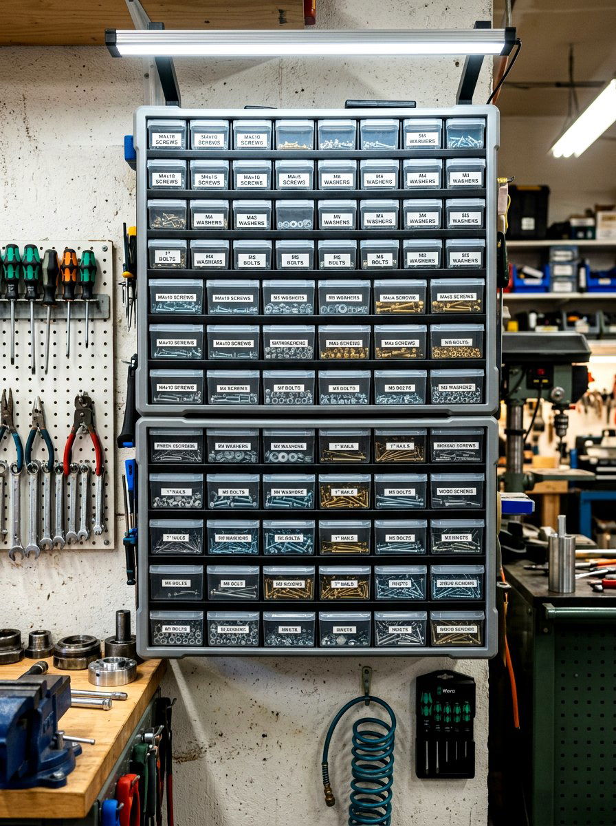 Hardware Storage Cabinet - 30 garage tool storage ideas