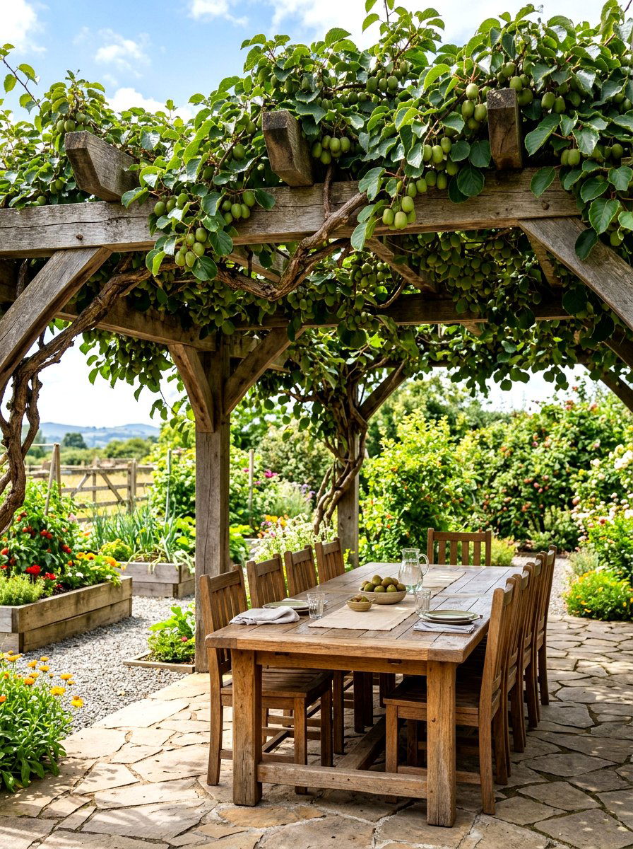 Hardy Kiwi Pergola - 30 pergola plant ideas