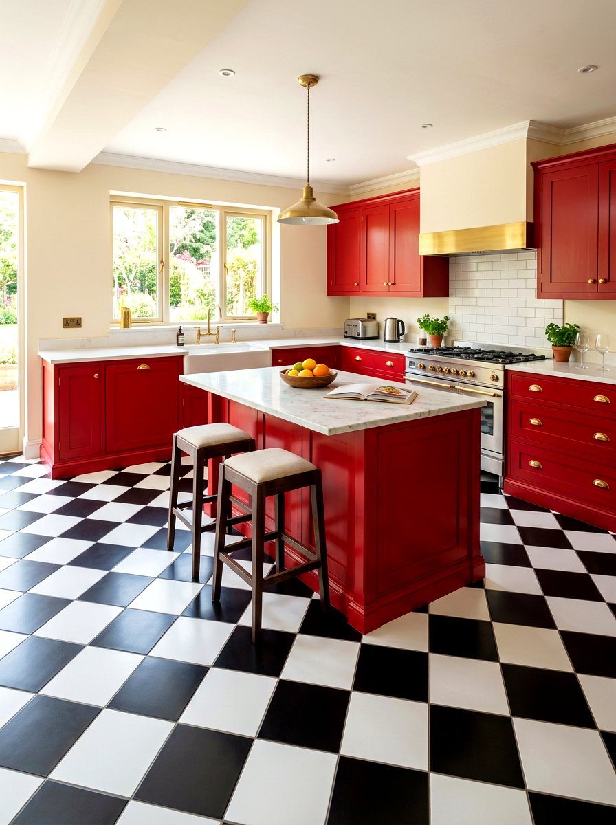 Harlequin pattern floor - 30 vintage circus decor ideas