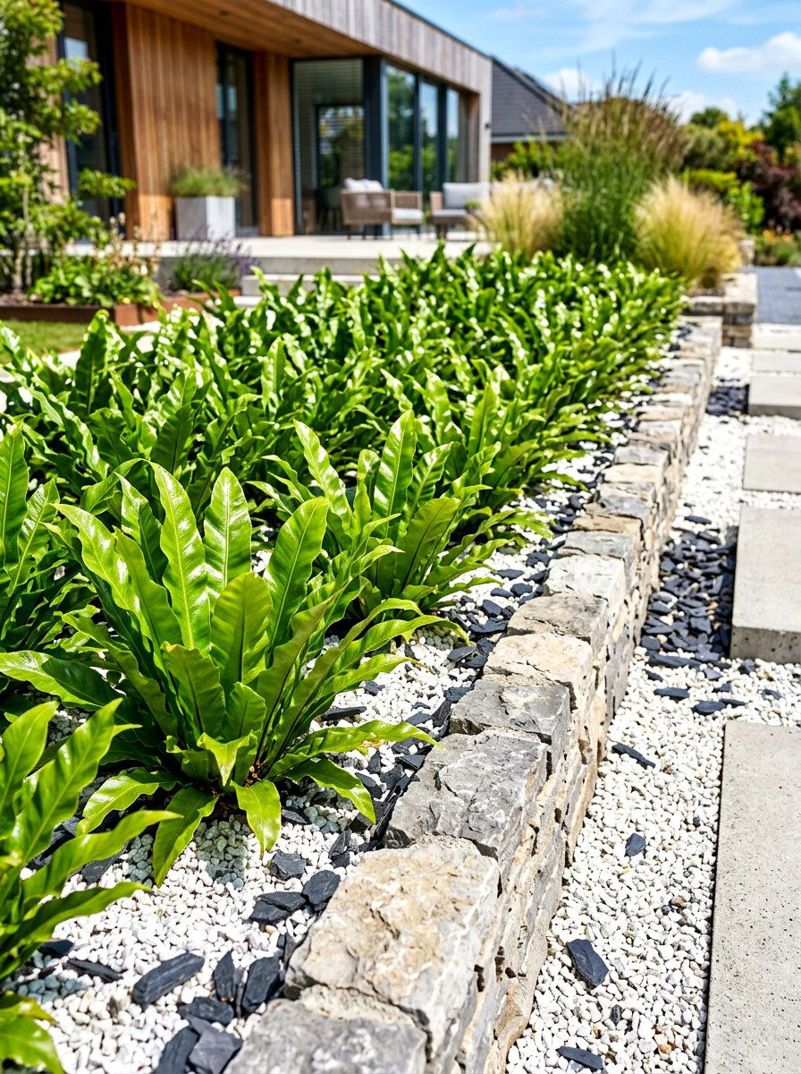 Harts Tongue Fern Border - 30 woodland fern border ideas
