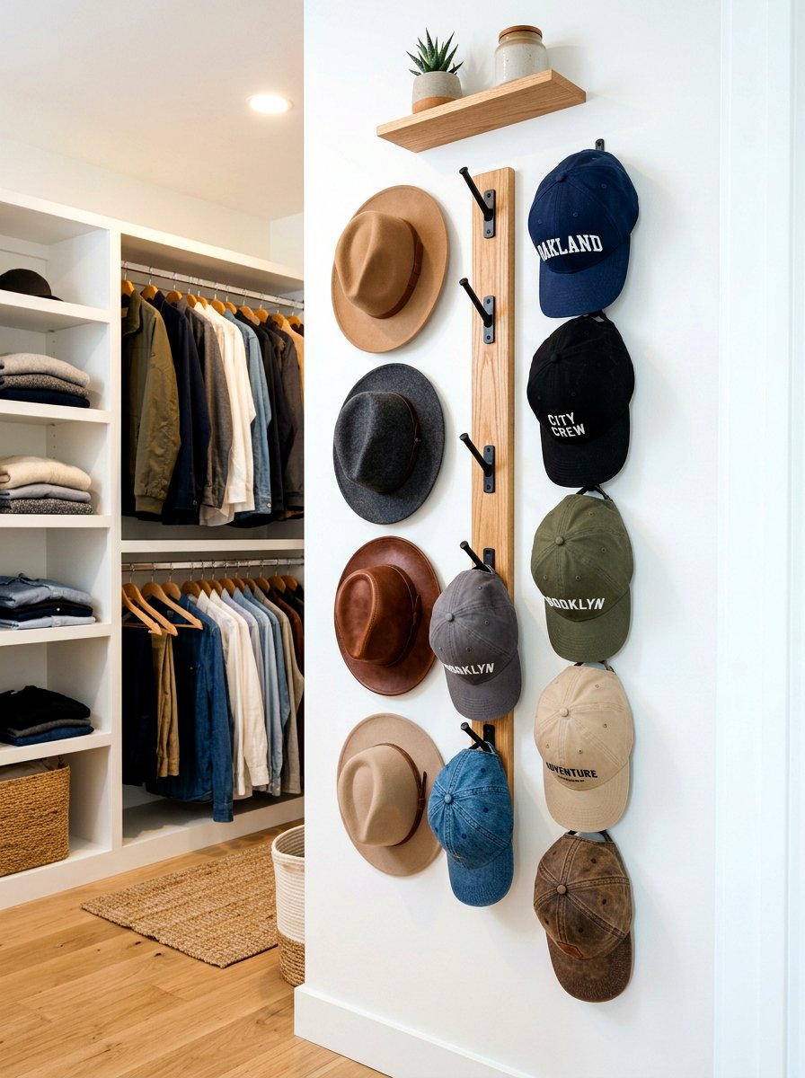 Hat Wall Rack - 30 closet organization ideas