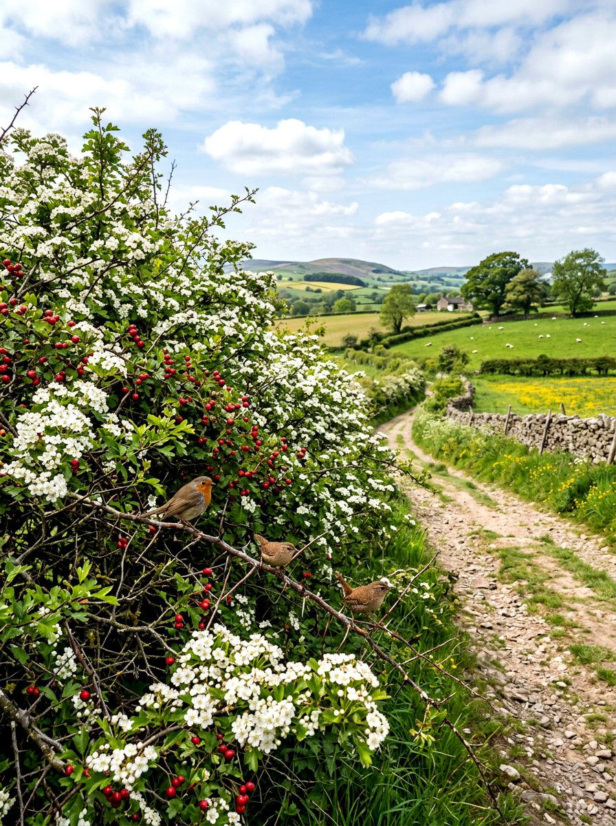 Hawthorn Tree Landscape - 30 flowering tree garden ideas