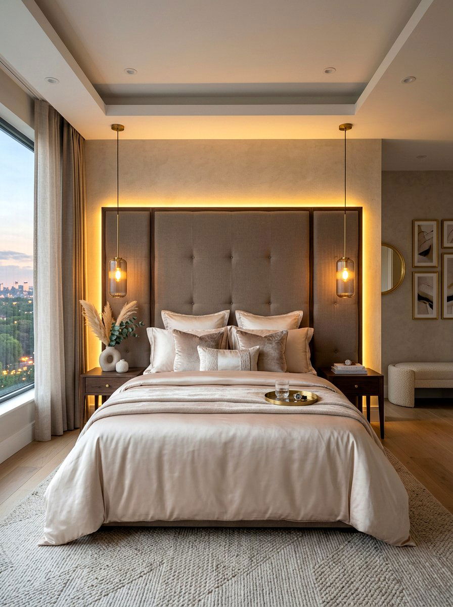 Headboard Backlighting - 30 circadian lighting bedroom ideas