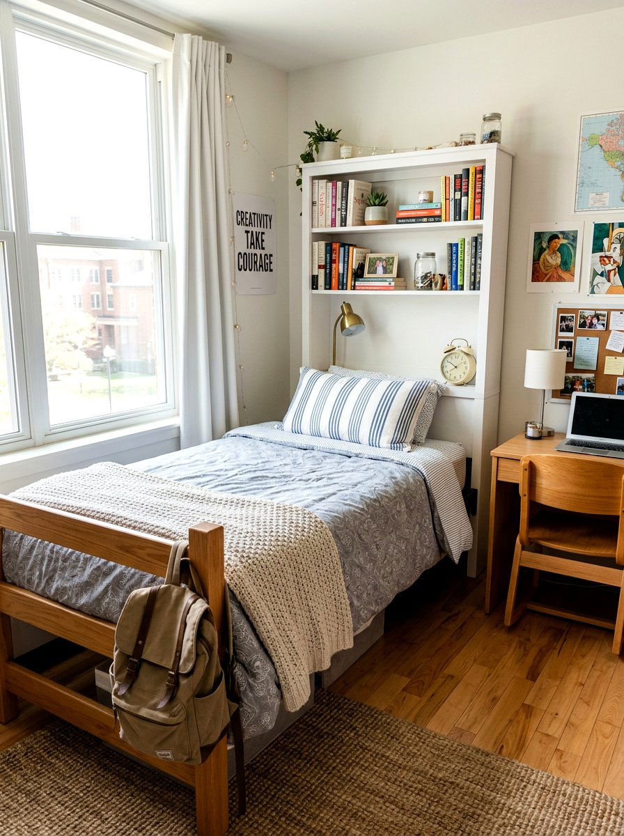 Headboard Storage Unit - 30 dorm storage ideas
