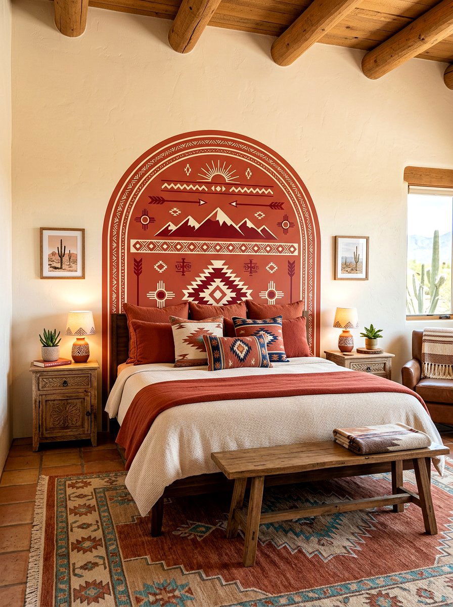 Headboard Wall Decal Bedroom - 30 renter friendly bedroom ideas