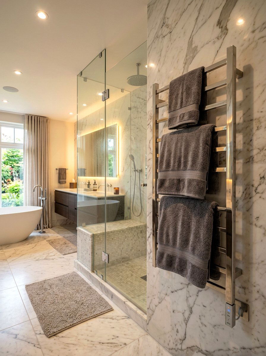 Heated Electric Towel Ladder - 30 towel ladder ideas
