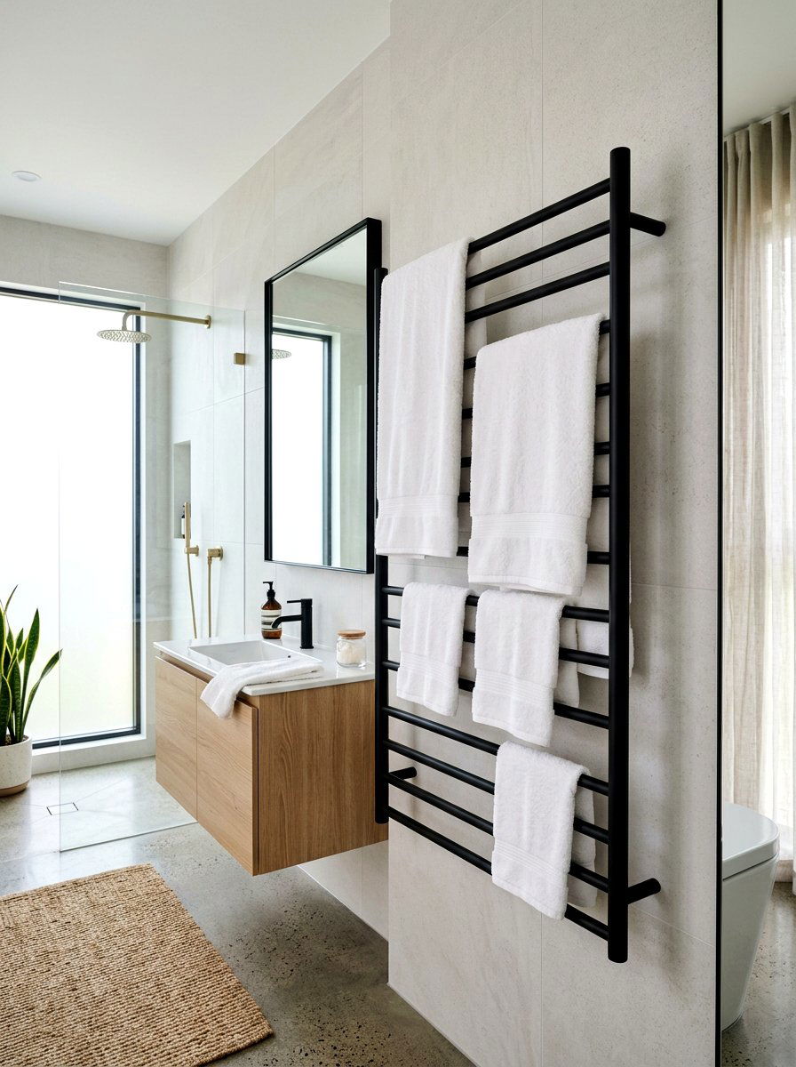 Heated Towel Rack - 30 mini spa room ideas