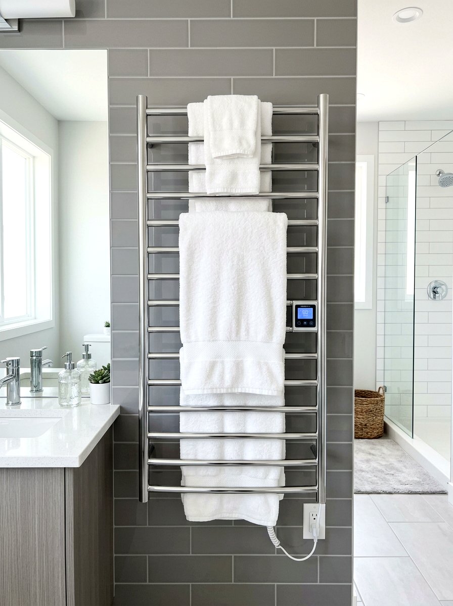 Heated Towel Rack - 30 spa bathroom ideas