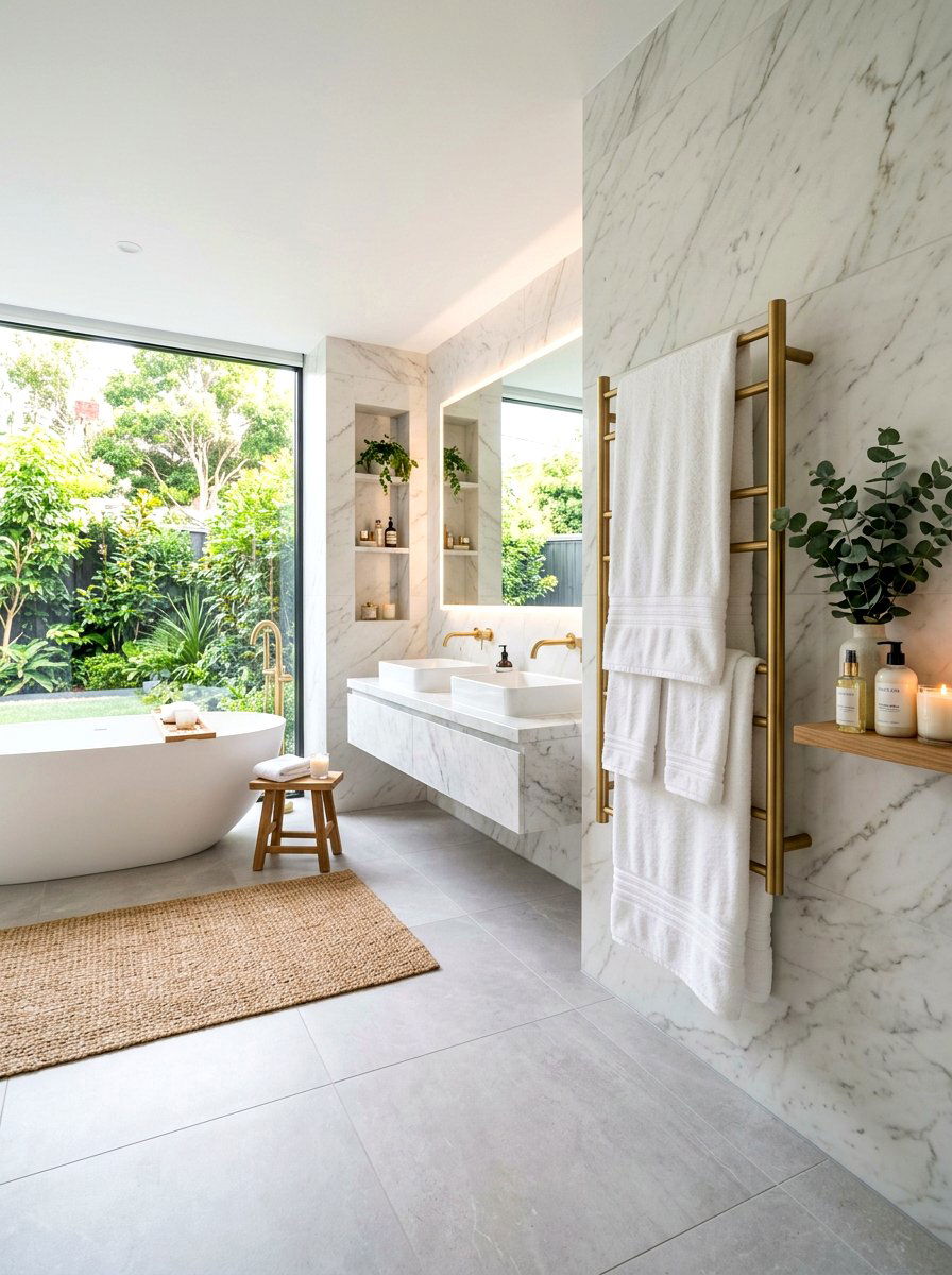 Heated Towel Rail - 30 winter bathroom styling ideas