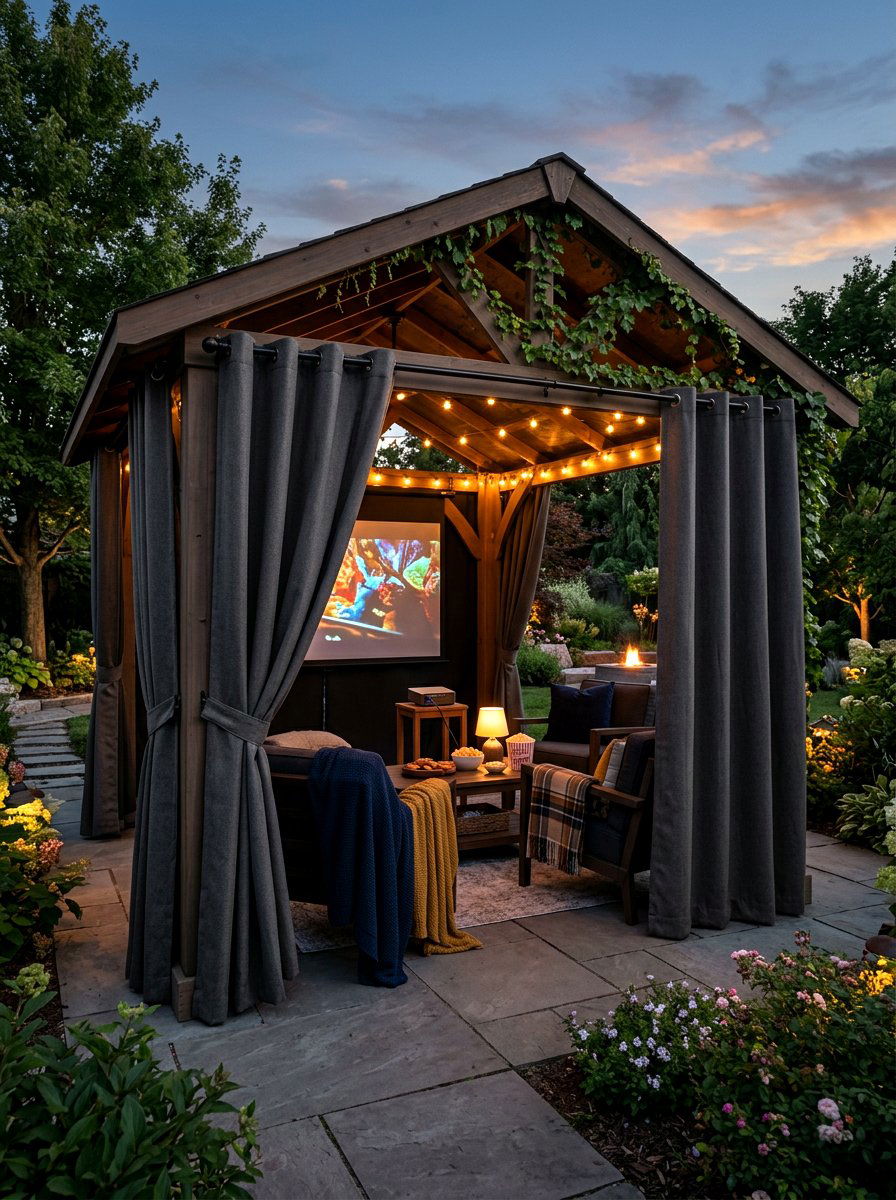 Heavy Blackout Panel - 30 gazebo curtain ideas