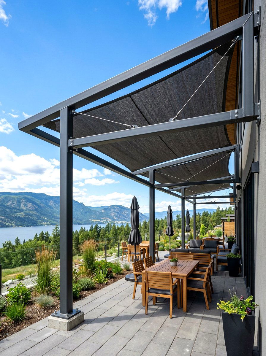 Heavy Duty All Weather Shade - 30 retractable canopy patio ideas