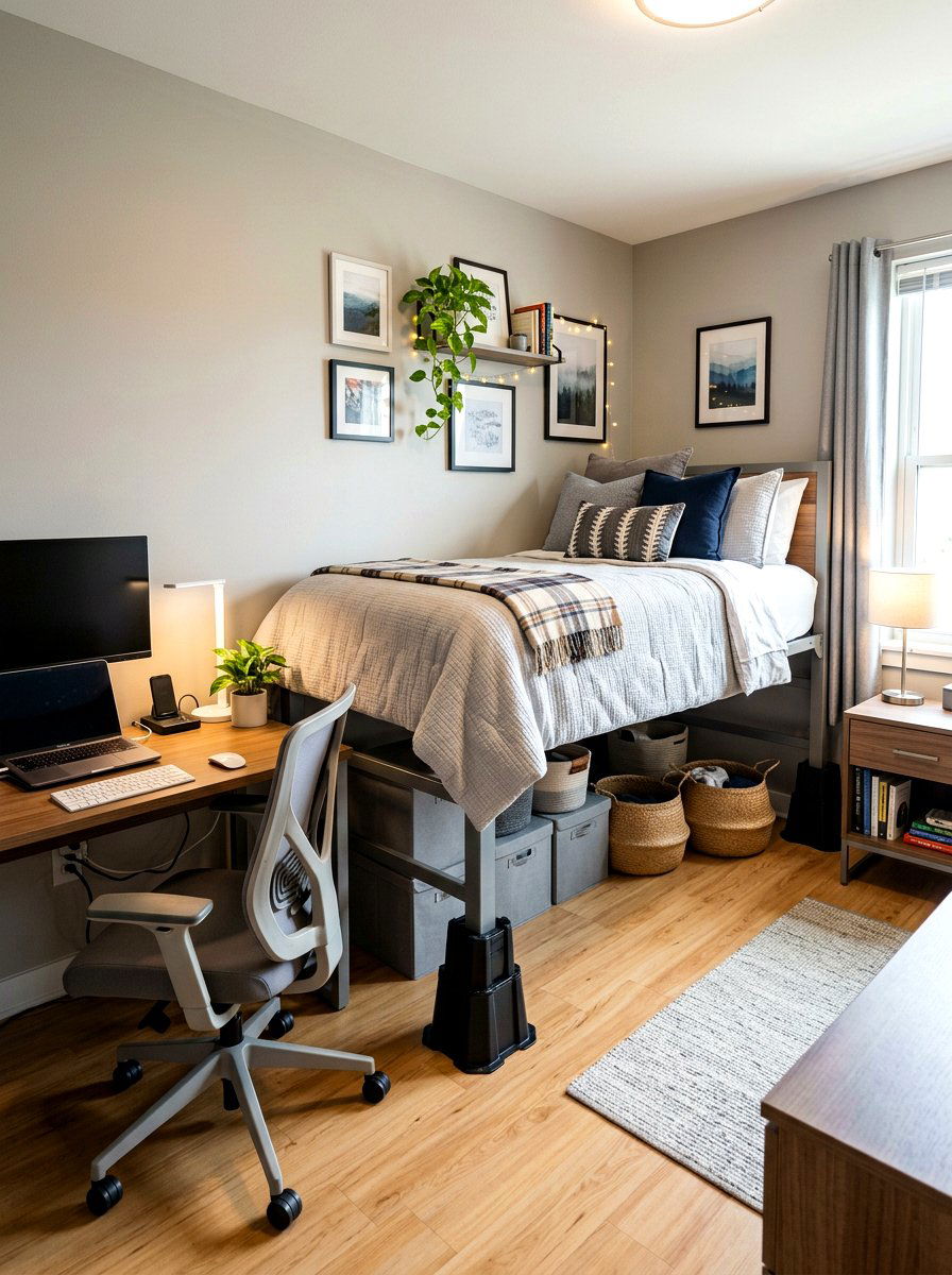 Heavy Duty Bed Risers - 30 dorm storage under bed ideas