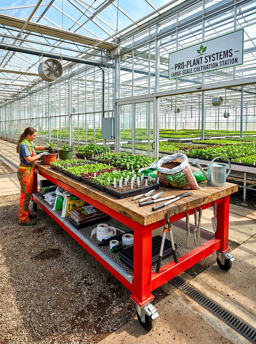 Heavy Duty Garden Workbench - 30 greenhouse potting bench ideas