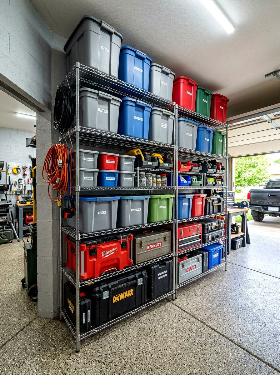 Heavy Duty Metal Racks - 30 utility closet shelving ideas