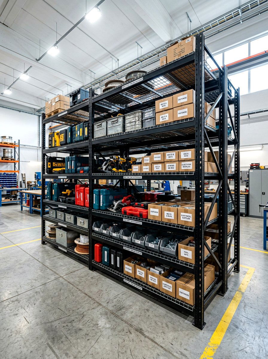 Heavy Duty Metal Racks - 30 garage shelving ideas