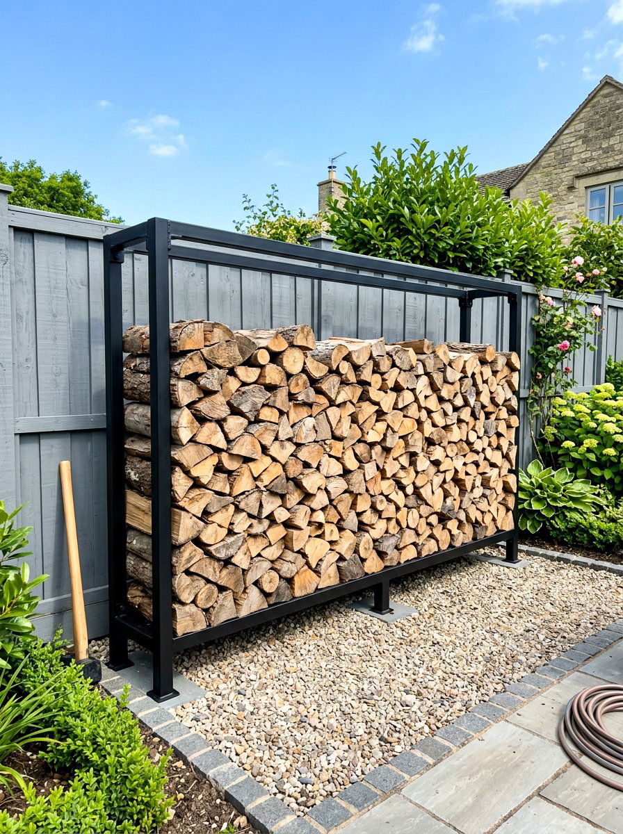 Heavy Duty Outdoor Rack - 30 firewood rack ideas