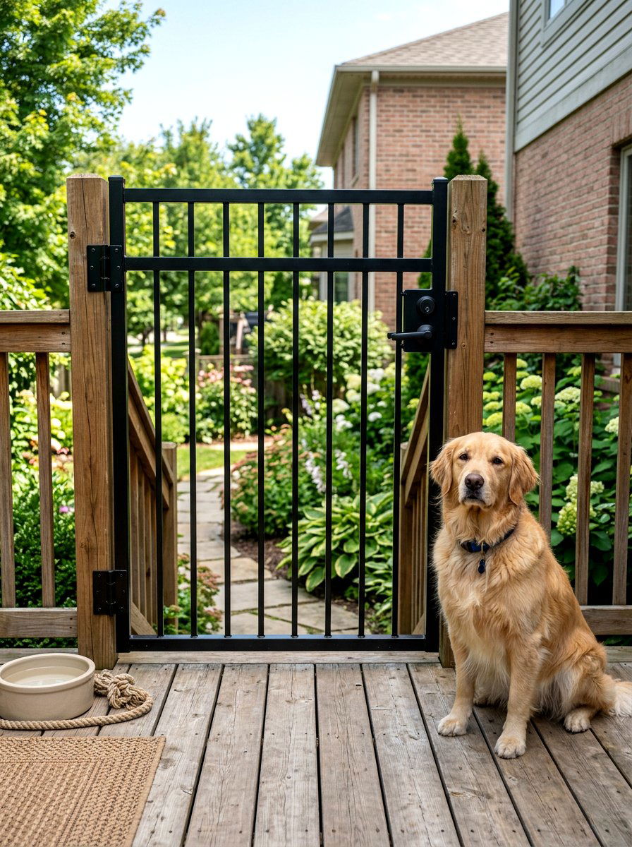 Heavy Duty Pet Deck Gate - 30 deck gate ideas