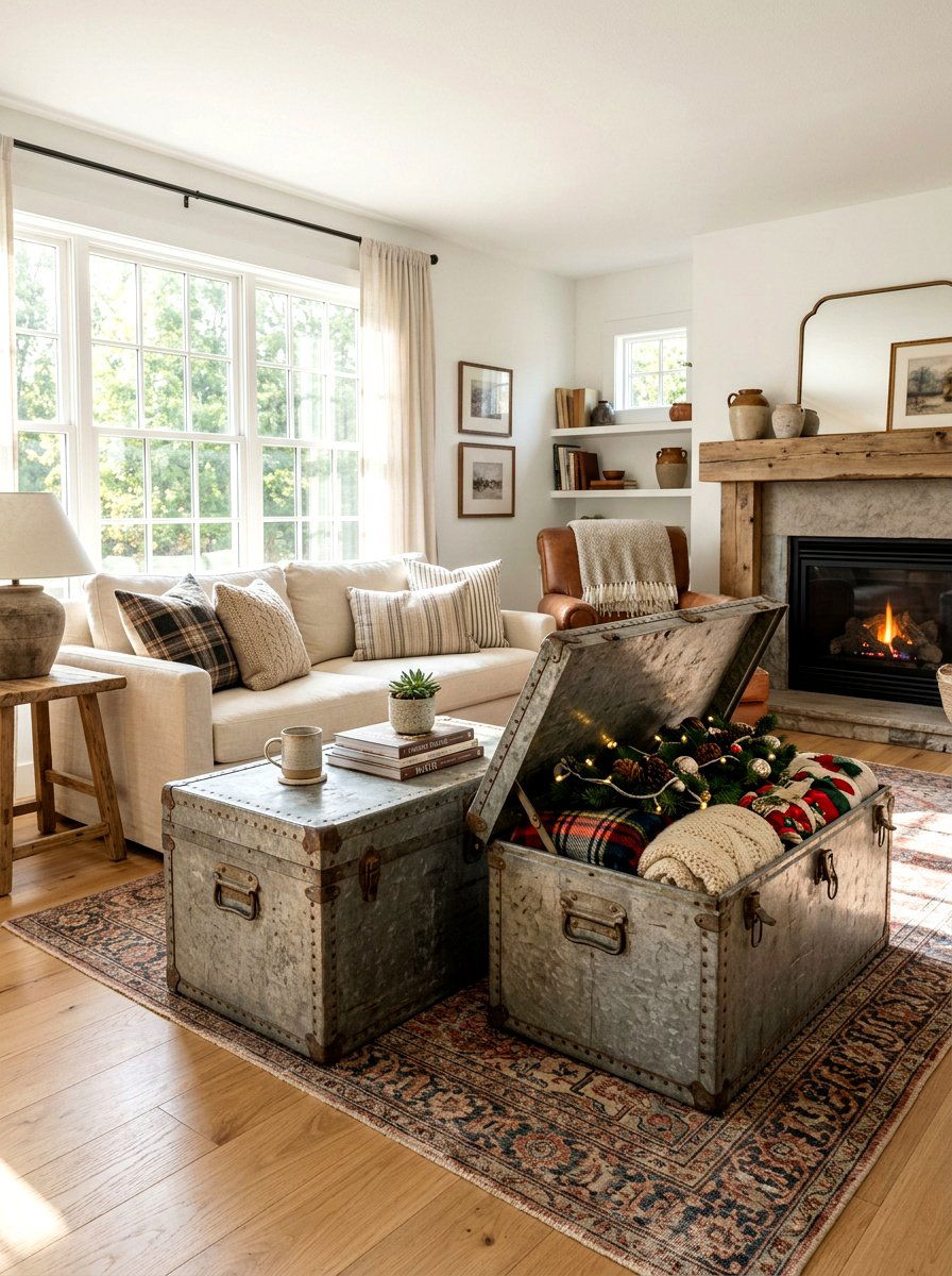 Heavy Duty Trunk Storage - 30 organizing seasonal decor ideas