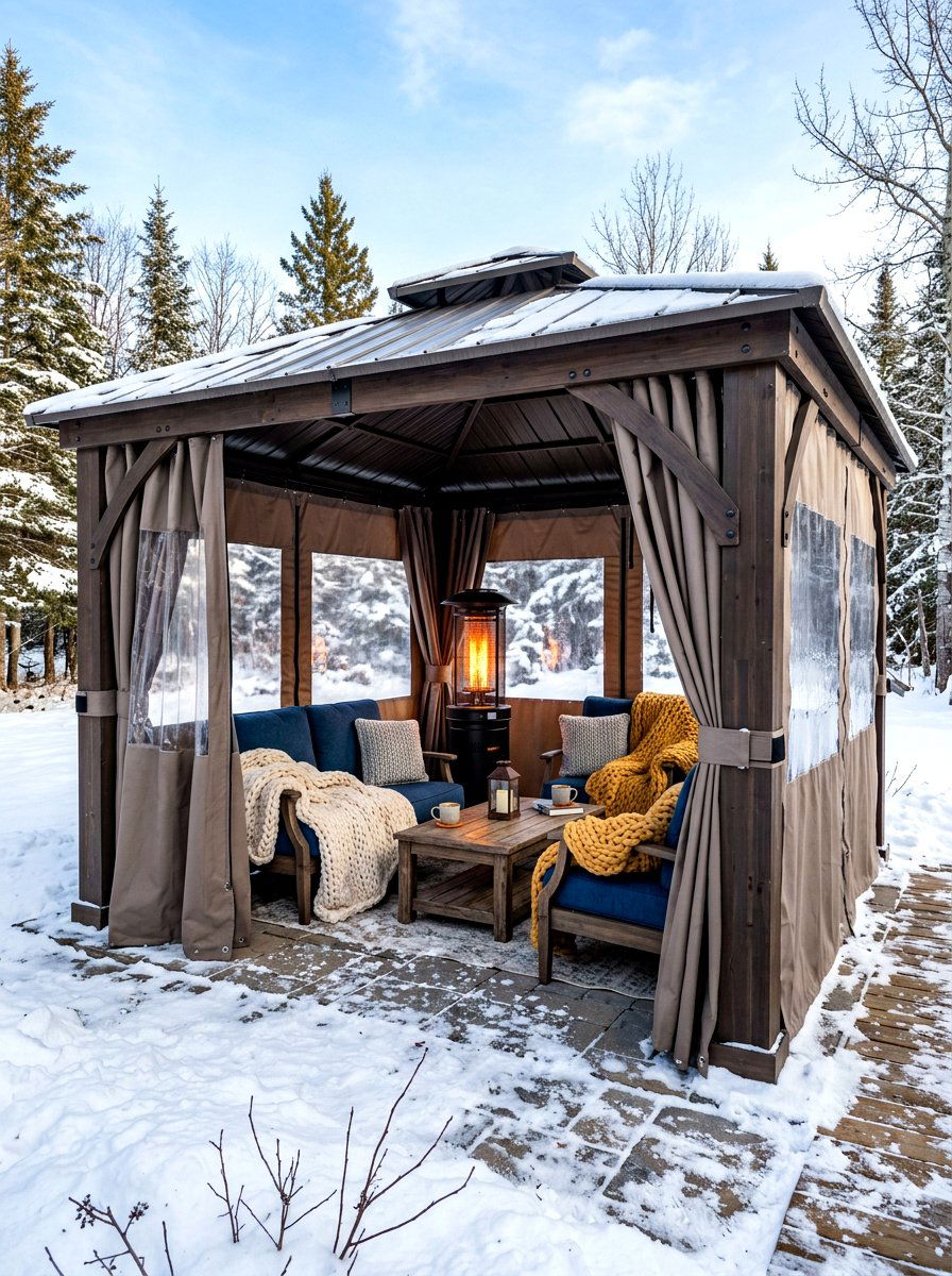 Heavy Duty Vinyl Curtains - 30 gazebo privacy ideas