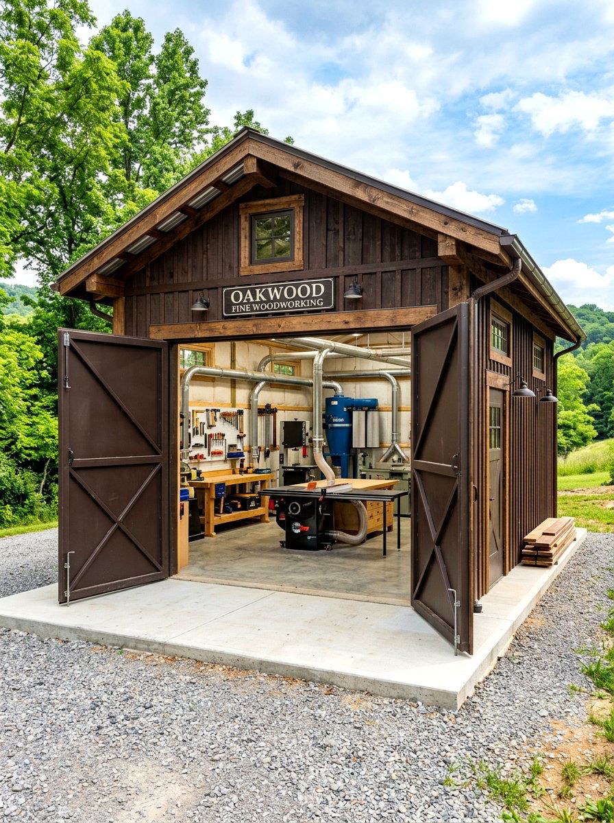 Heavy Duty Woodworking Shed - 30 backyard workshop shed ideas
