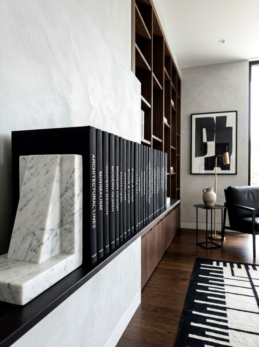 Heavy Marble Bookend Support - 30 organizing a bookshelf ideas