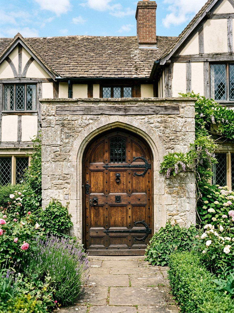 Heavy Timber Door - 30 Tudor house exterior ideas