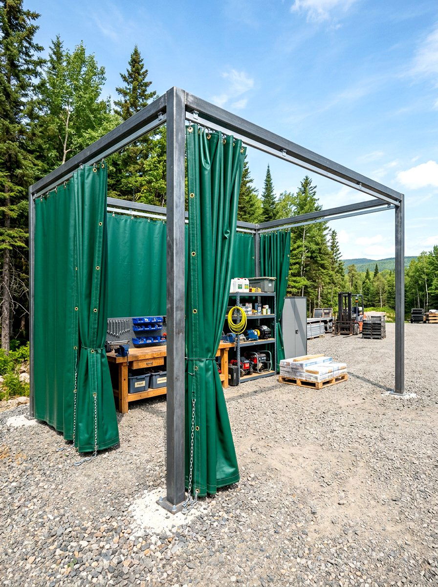Heavy duty industrial curtains - 30 pergola curtain ideas