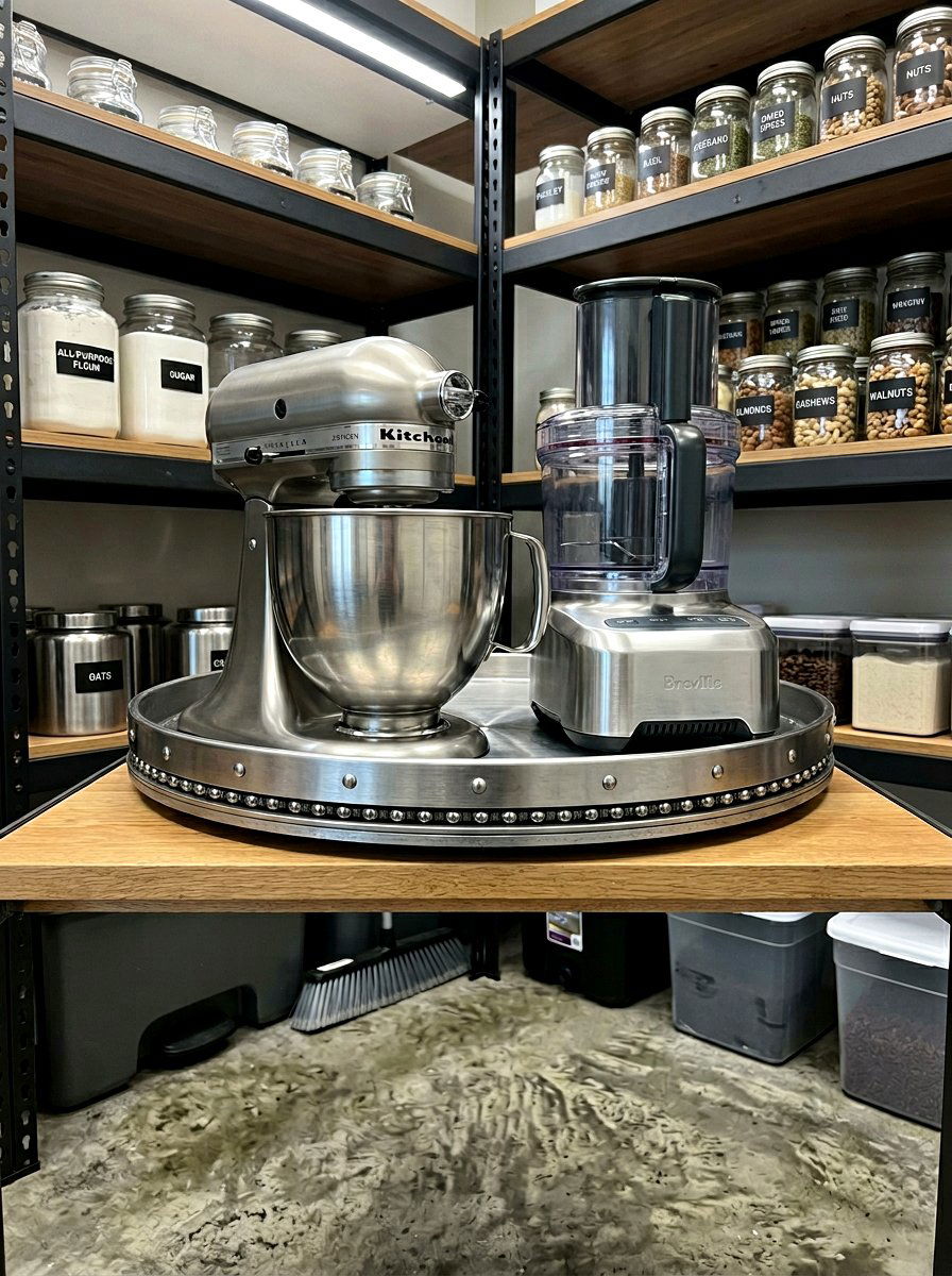 Heavy duty lazy Susan for mixers - 30 lazy Susan pantry ideas