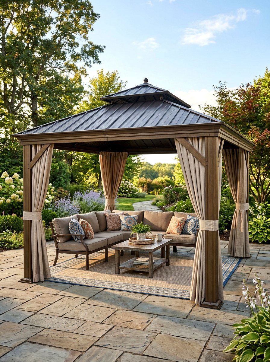Heavy duty steel gazebo - 30 patio canopy ideas