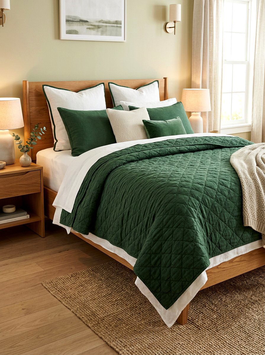 Heavyweight Linen Coverlet - 30 linen decor ideas