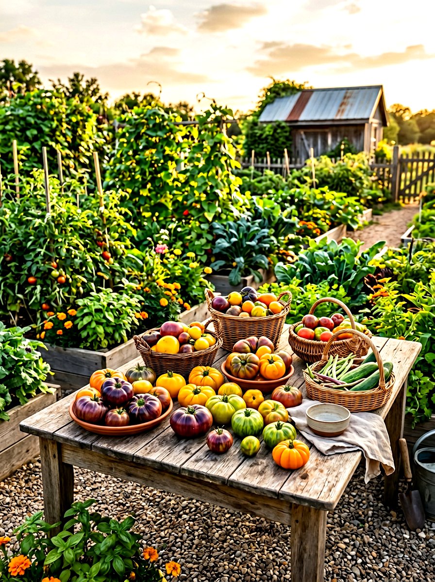 Heirloom Vegetable Harvest - 30 vegetable garden harvest ideas