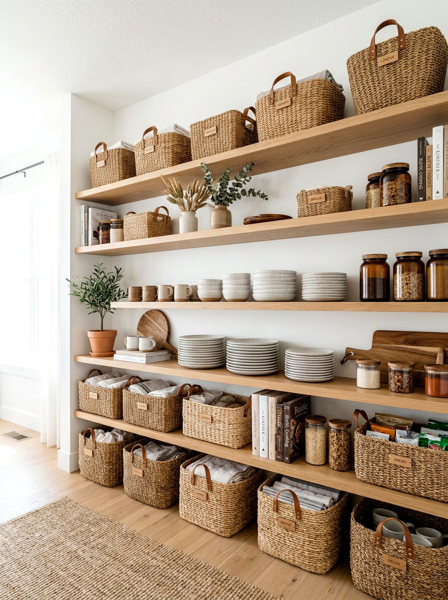Heirloom Wicker Baskets - 30 heirloom kitchen decor ideas