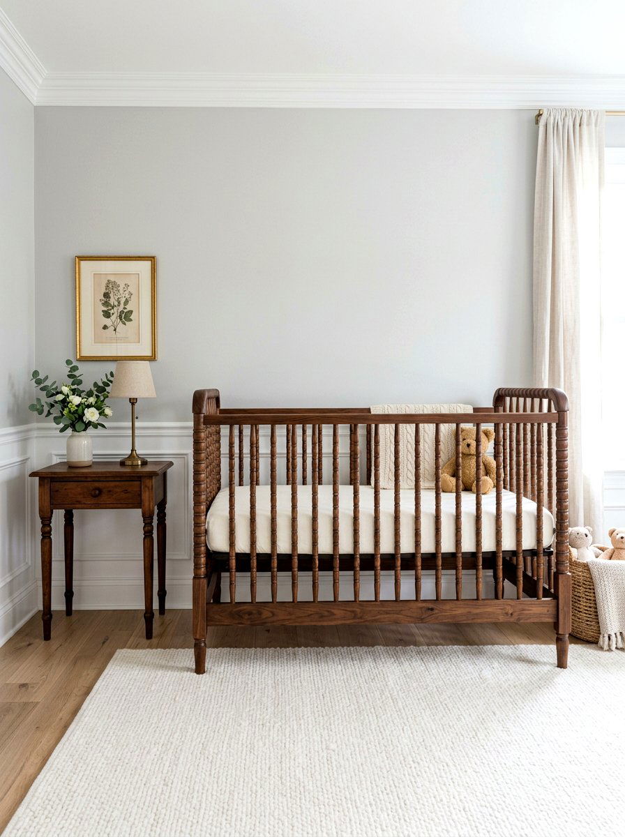 Heirloom Wooden Crib - 30 old money nursery ideas