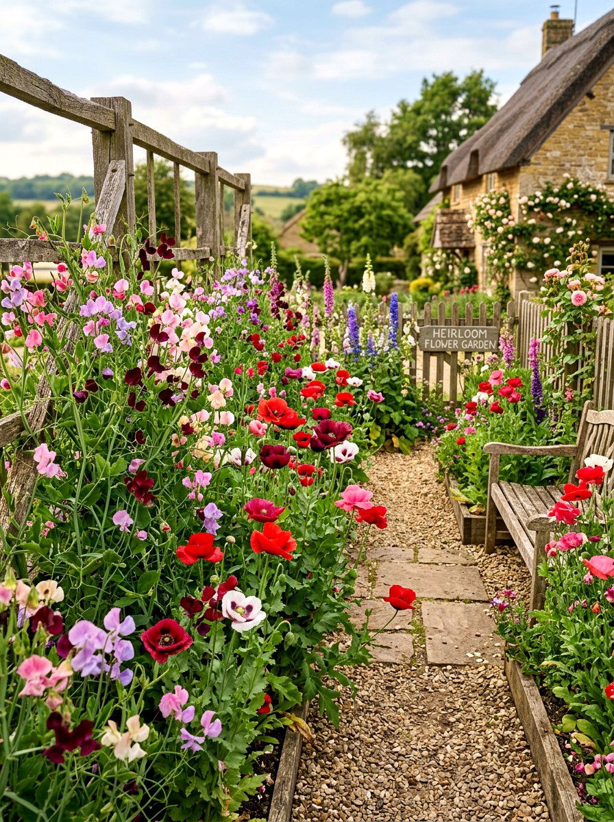 Heirloom flower garden - 30 flower farm backyard ideas