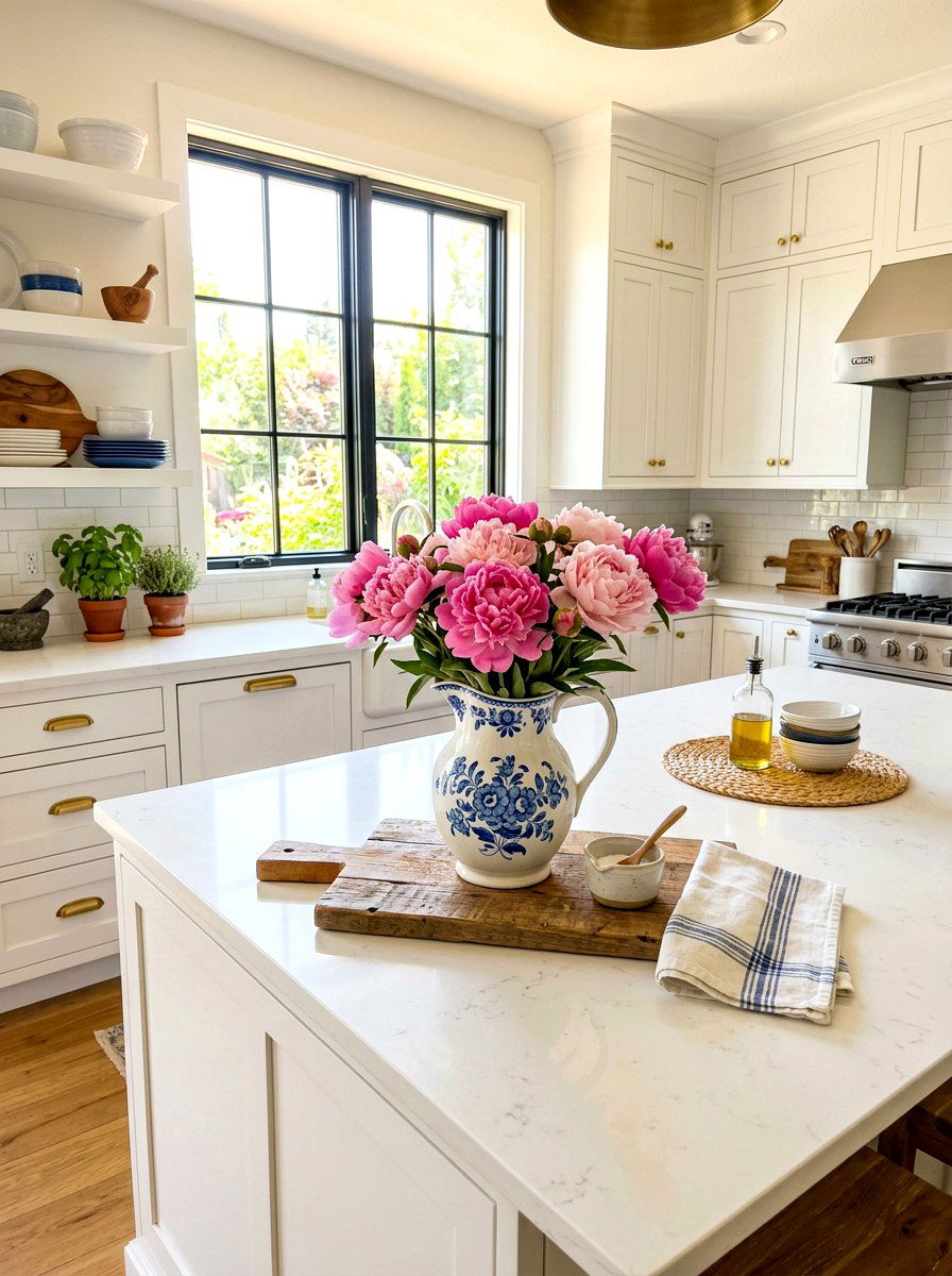 Heirloom porcelain pitcher flower vase - 30 heirloom decor ideas