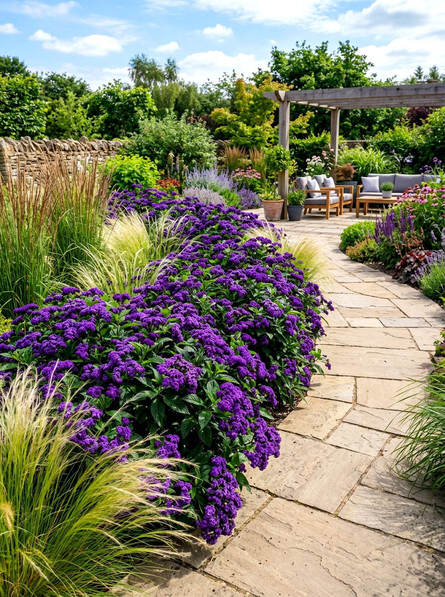 Heliotrope Border - 30 fragrant pathway ideas