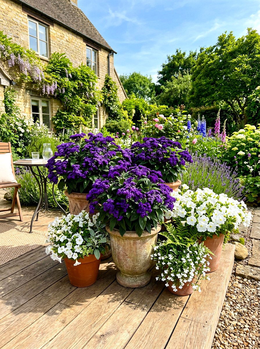Heliotrope Patio Garden - 30 fragrance garden ideas