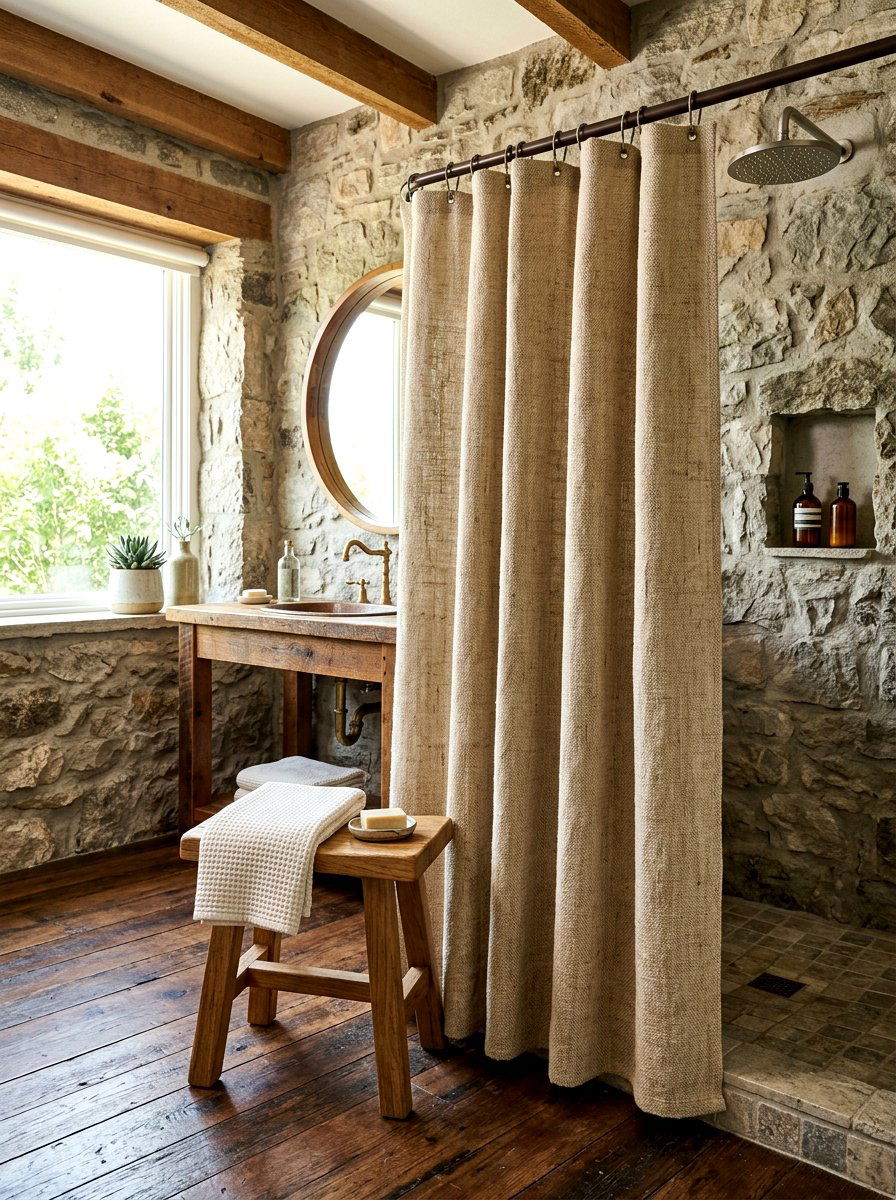 Hemp Shower Curtain - 30 nontoxic bathroom ideas