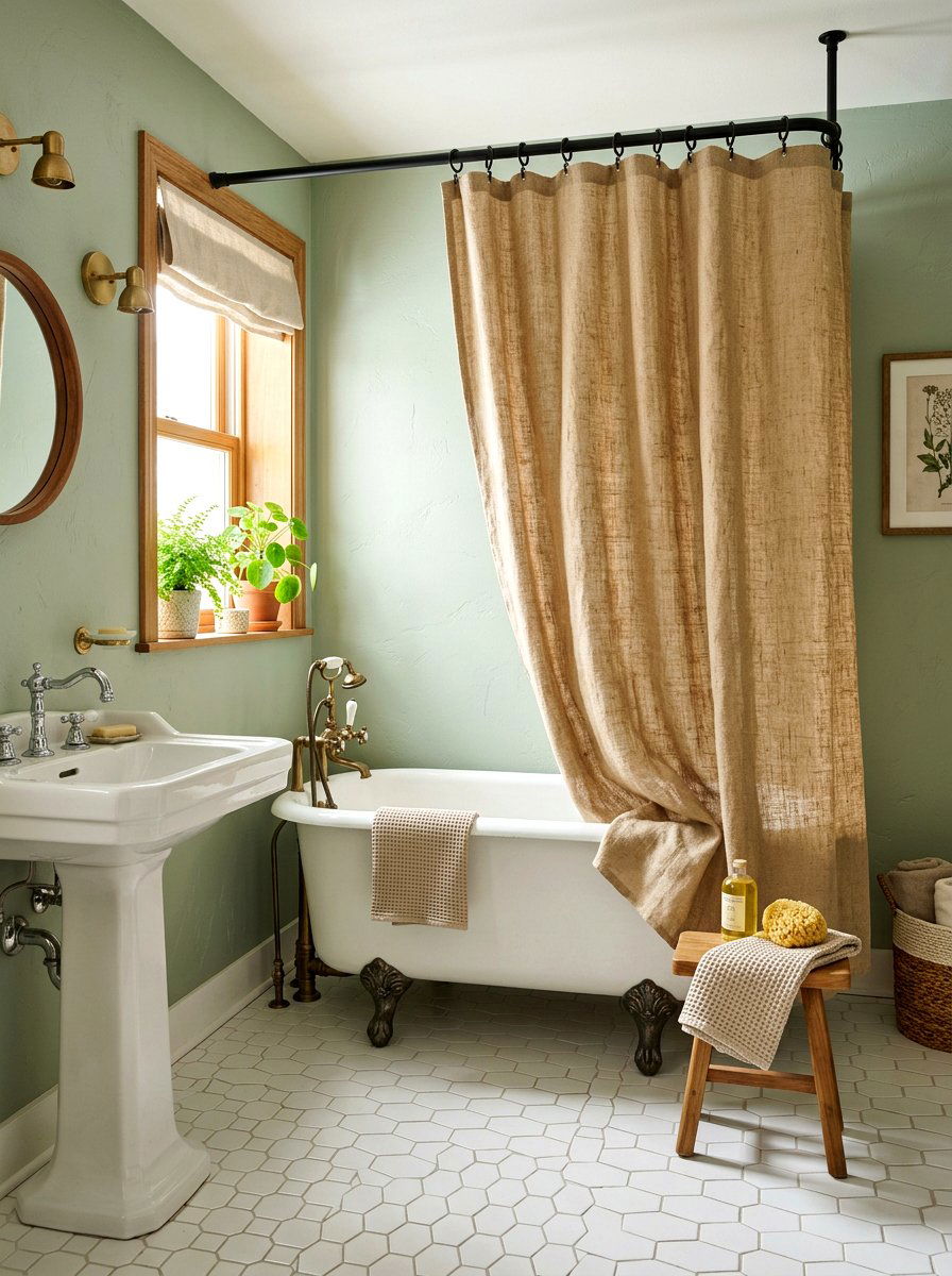 Hemp Shower Curtain - 30 eco bathroom ideas